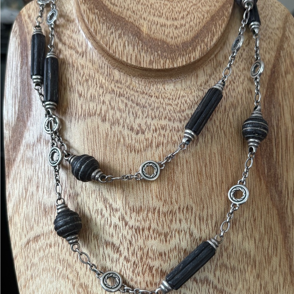 John Hardy silver and bamboo necklace